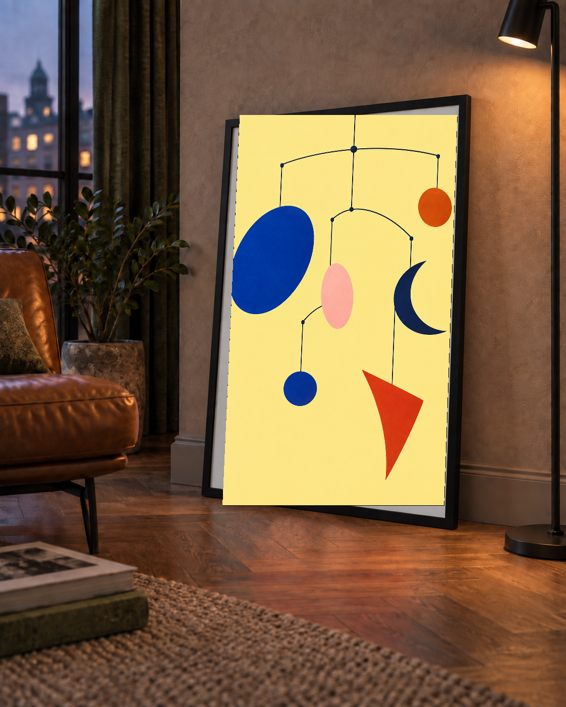 Soyut Mobil Heykel: Minimalist Modern Poster