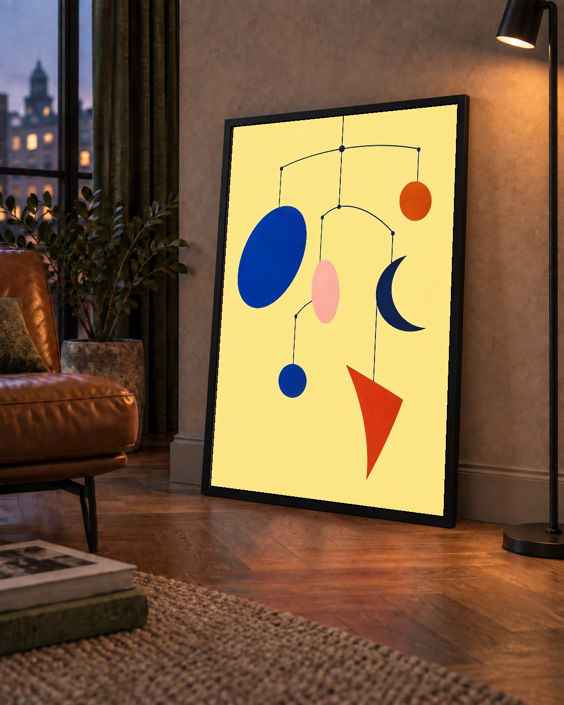 Soyut Mobil Heykel: Minimalist Modern Poster