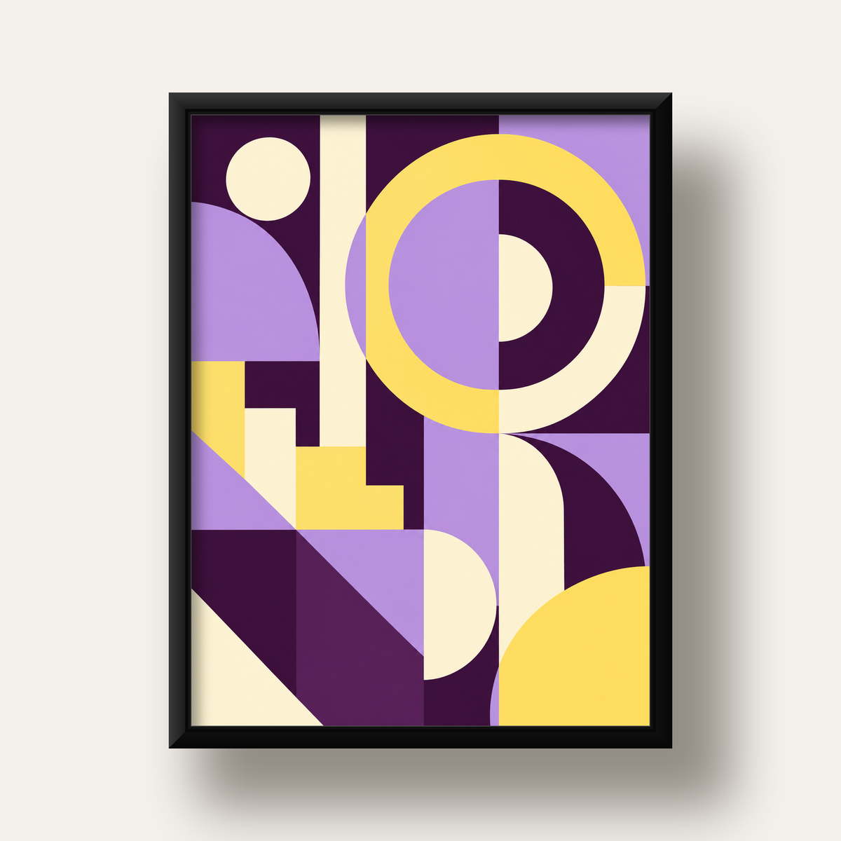 Modern Geometrik Soyut Desen Poster – Minimal Sanat Baskısı — siyah derin çerçeveli