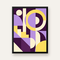 Modern Geometrik Soyut Desen Poster – Minimal Sanat Baskısı — Dikey baskı, düz siyah çerçeveli duvar posteri