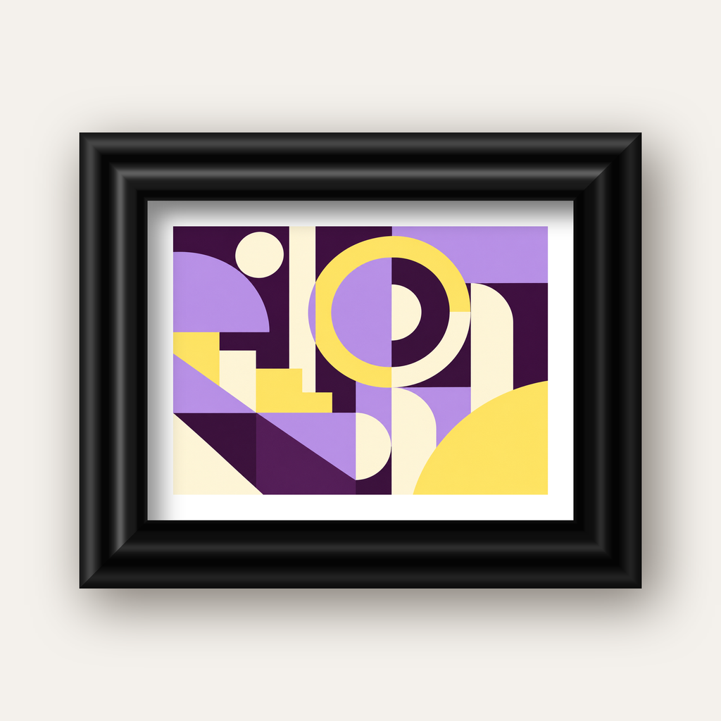 Modern Geometrik Soyut Desen Poster – Minimal Sanat Baskısı — siyah galeri çerçeveli paspartulu