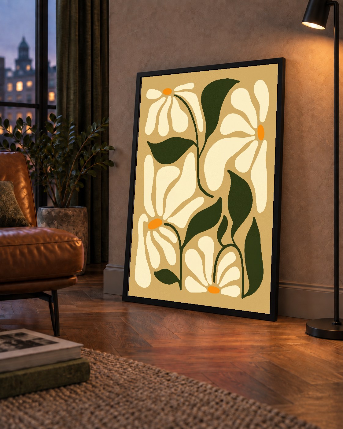 Soyut Papatya Çiçekleri Modern Poster – Minimal Çiçek Duvar Sanatı