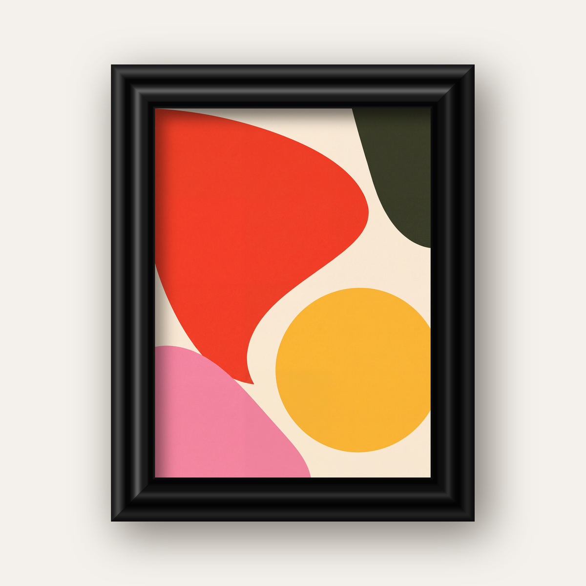 Soyut Renkli Şekiller Modern Minimal Poster — siyah galeri çerçeveli