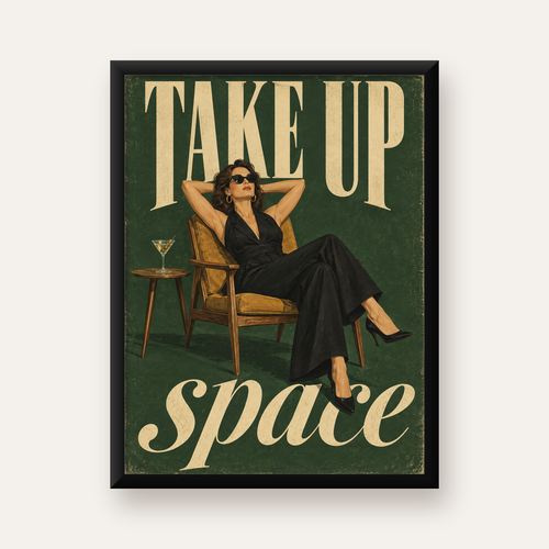 Retro Güçlü Kadın Poster – Motivasyon ve İlham Kaynağı