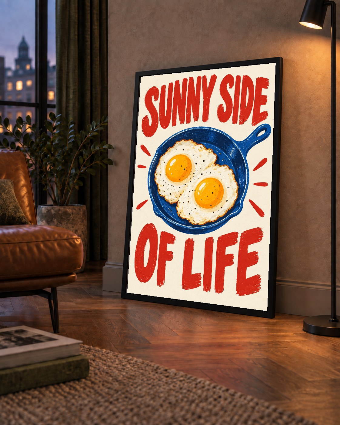 Sunny Side of Life Yumurtalı Mavi Tava Poster