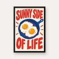 Sunny Side of Life Yumurtalı Mavi Tava Poster — düz siyah çerçeveli duvar posteri