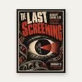 Korku Temalı Retro Sinema Gözü Poster Baskı — Dikey baskı, düz siyah çerçeveli duvar posteri