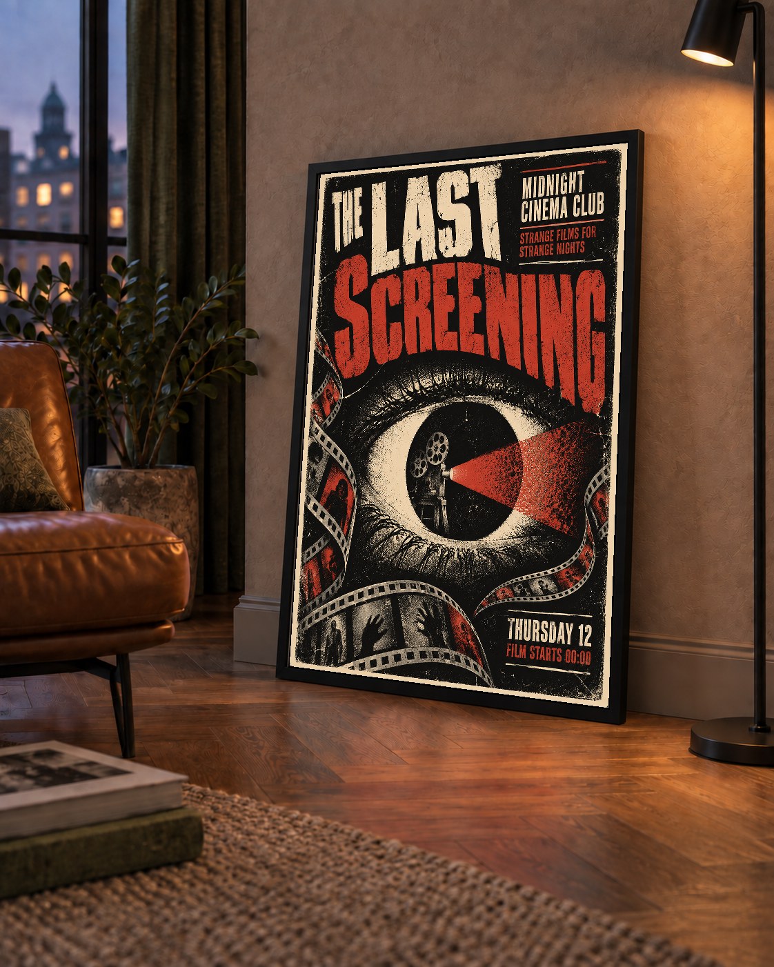 Korku Temalı Retro Sinema Gözü Poster Baskı
