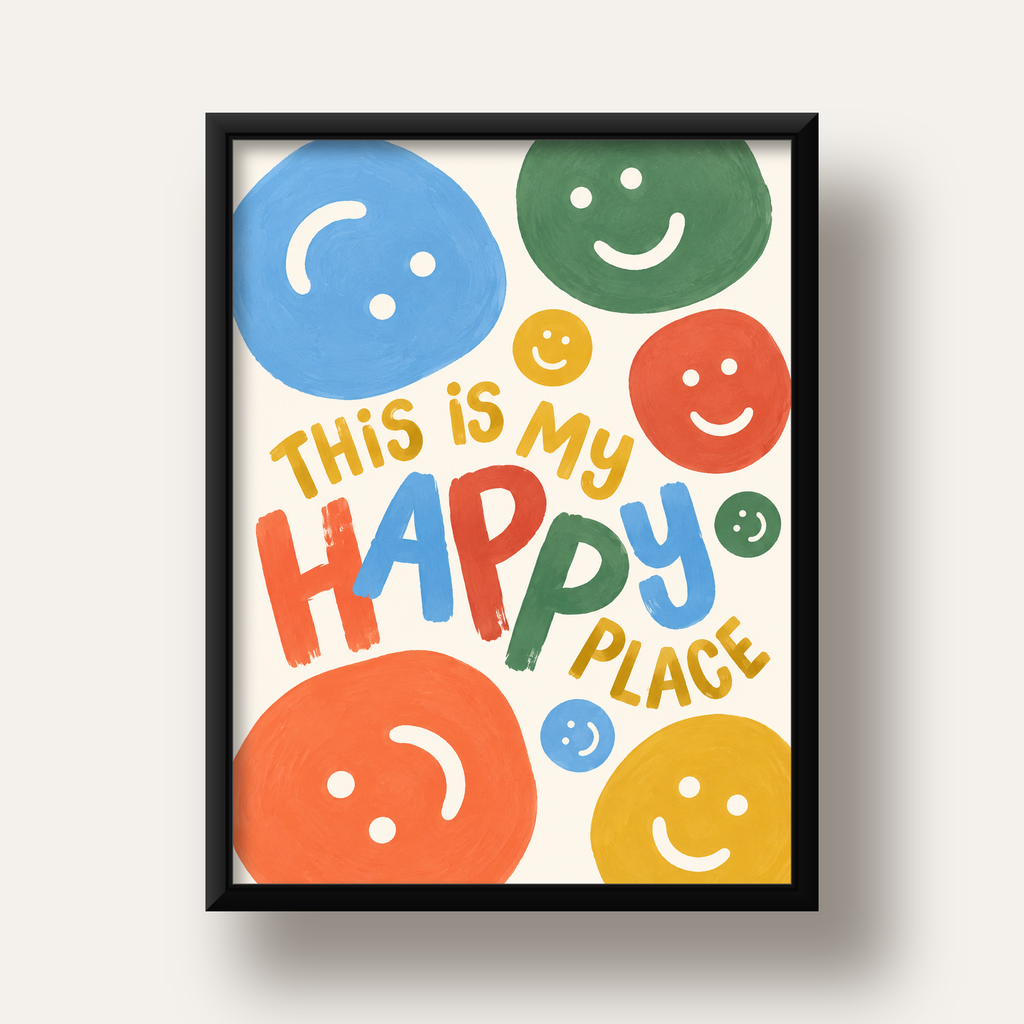 This Is My Happy Place — siyah derin çerçeveli