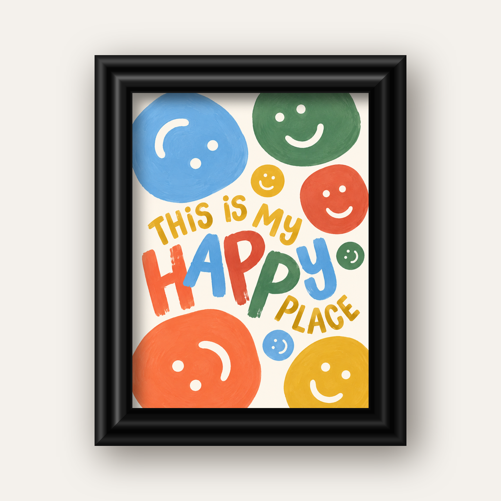 This Is My Happy Place — siyah galeri çerçeveli