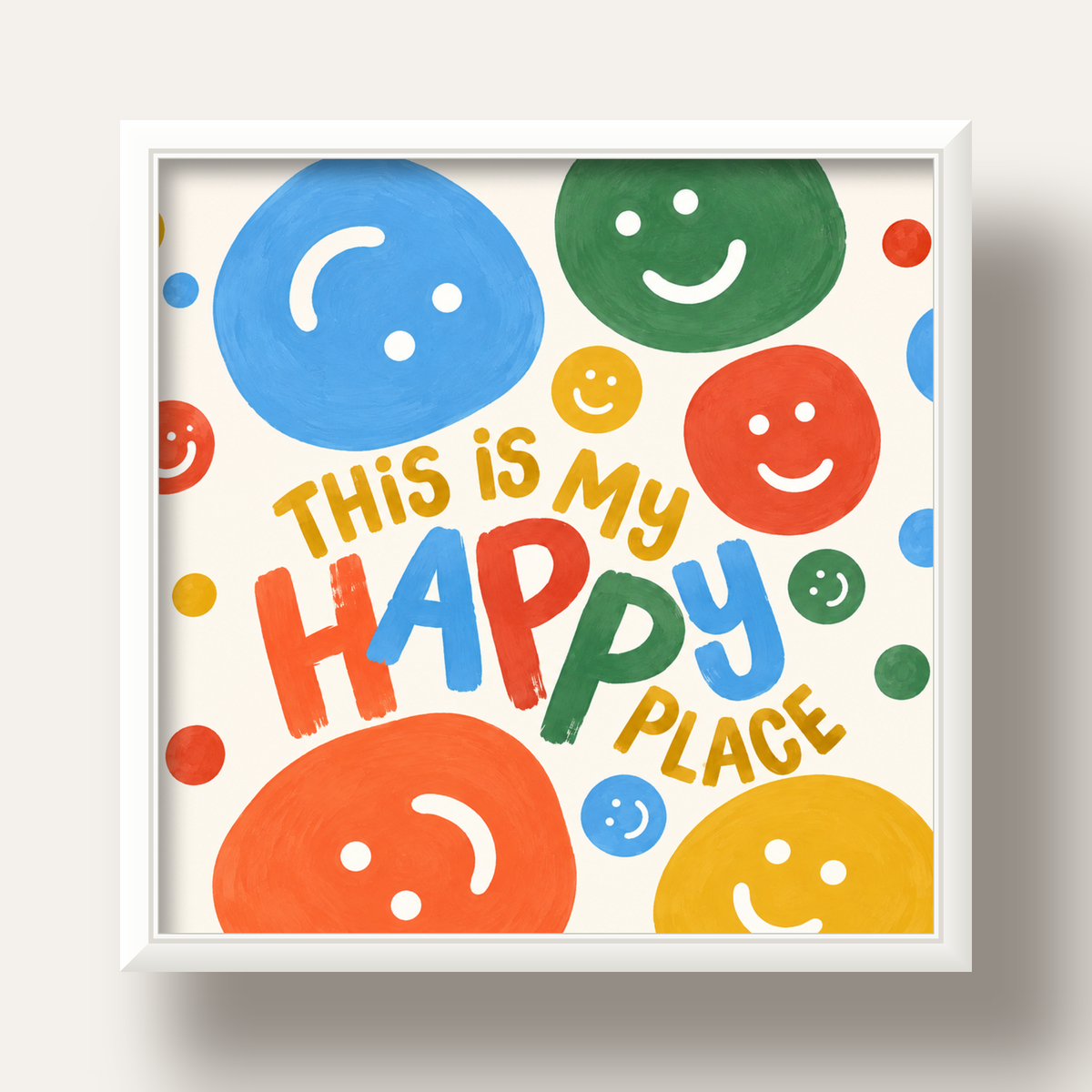 This Is My Happy Place — beyaz derin çerçeveli