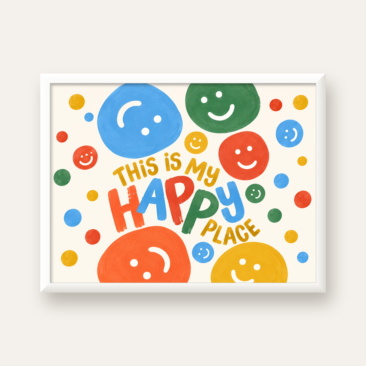 This Is My Happy Place — beyaz çerçeveli yatay poster