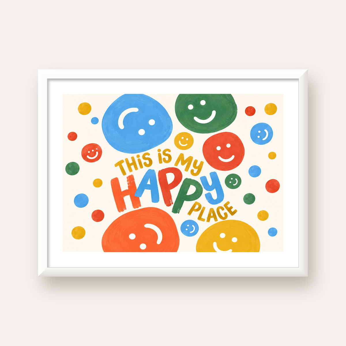 This Is My Happy Place — beyaz çerçeveli yatay poster