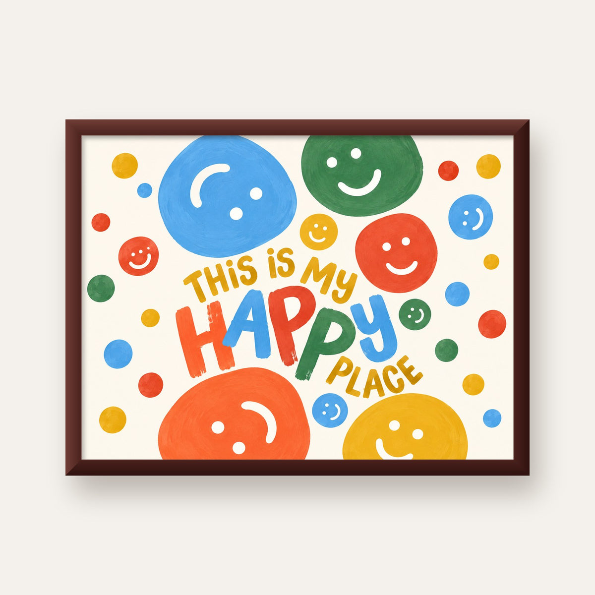 This Is My Happy Place — ceviz çerçeveli