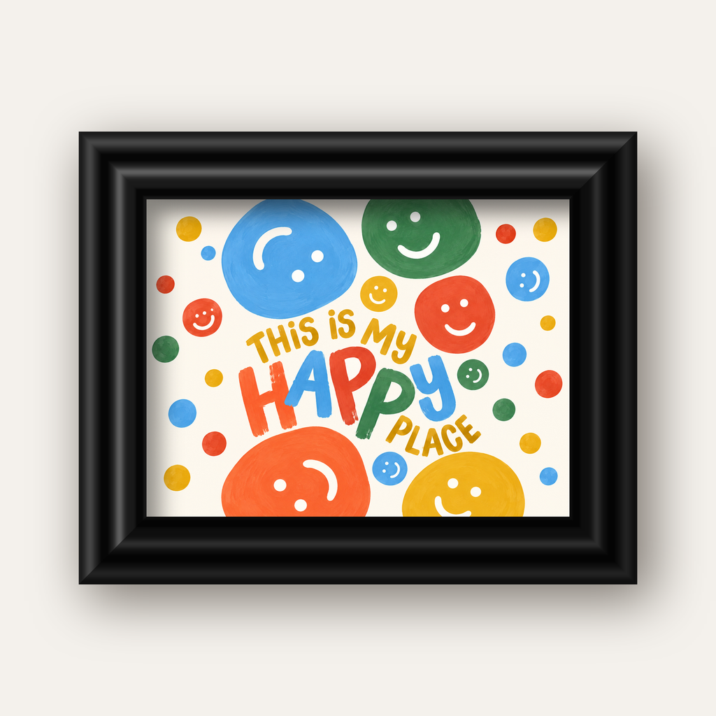 This Is My Happy Place — siyah galeri çerçeveli