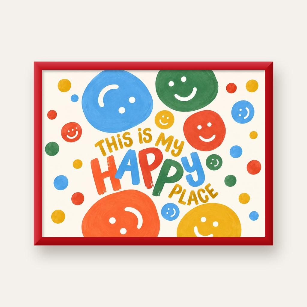 This Is My Happy Place — kırmızı çerçeveli