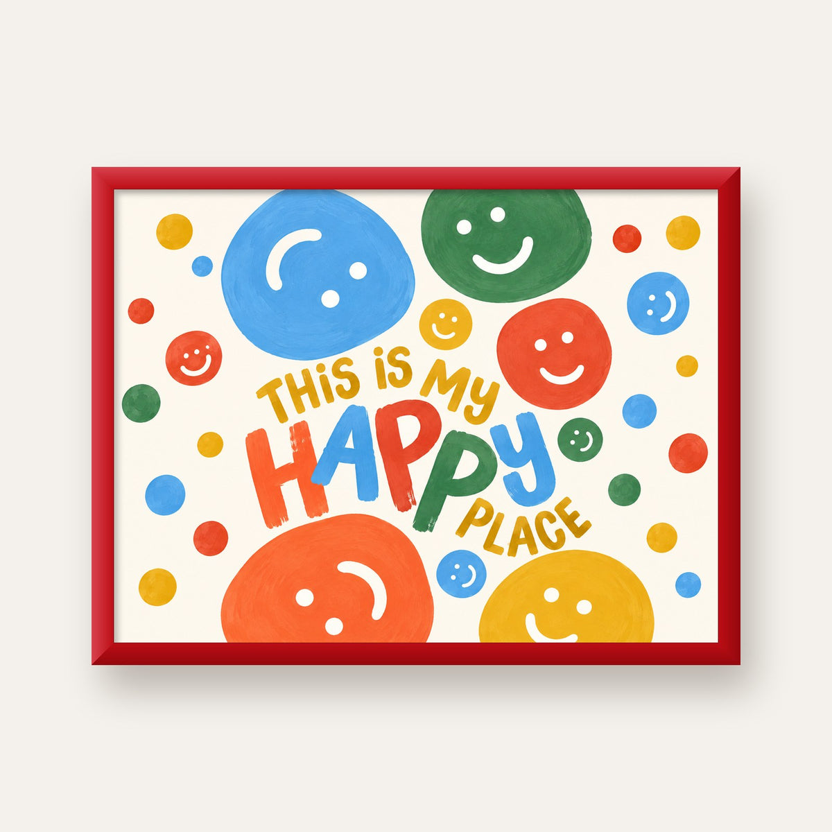 This Is My Happy Place — kırmızı çerçeveli