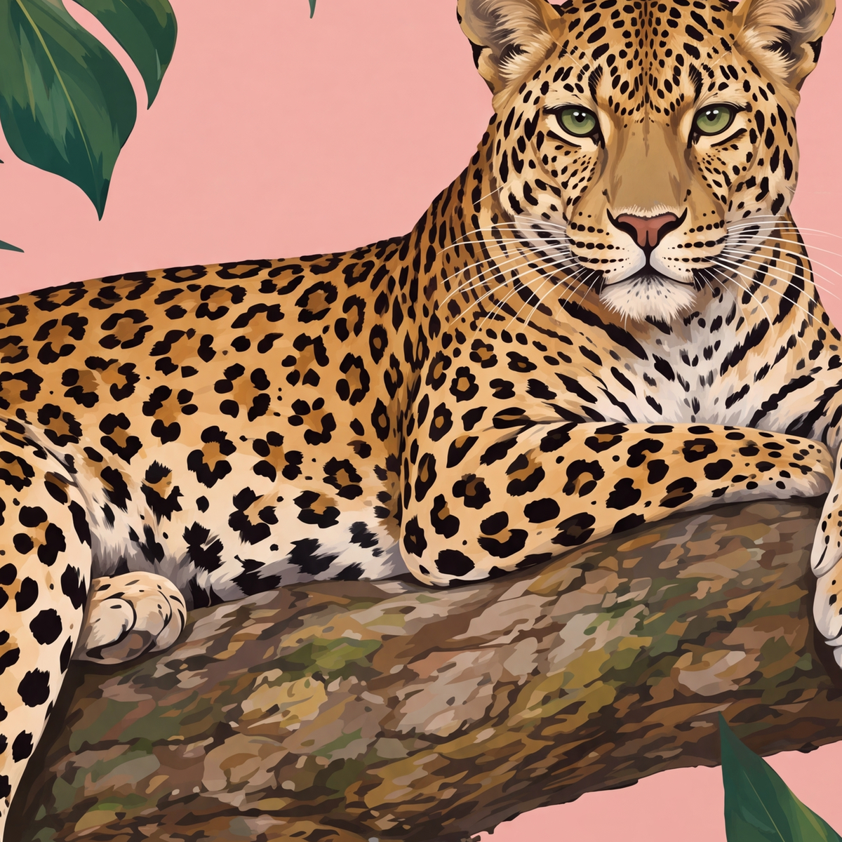 Tropikal Ormanda Jaguar Poster – Detaylı Sanat Baskısı — baskının yakın çekimi, kâğıt dokusu ve renk detayı