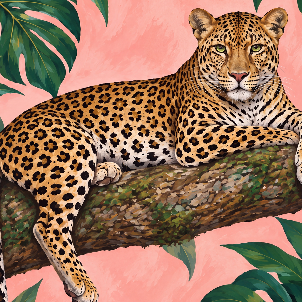 Tropikal Ormanda Jaguar Poster – Detaylı Sanat Baskısı — baskının yakın çekimi, kâğıt dokusu ve renk detayı