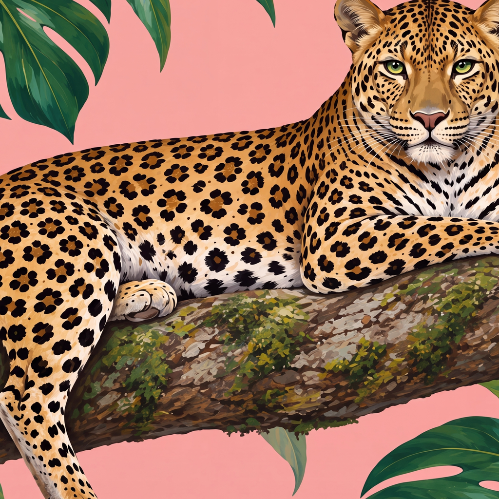 Tropikal Ormanda Jaguar Poster – Detaylı Sanat Baskısı — baskının yakın çekimi, kâğıt dokusu ve renk detayı