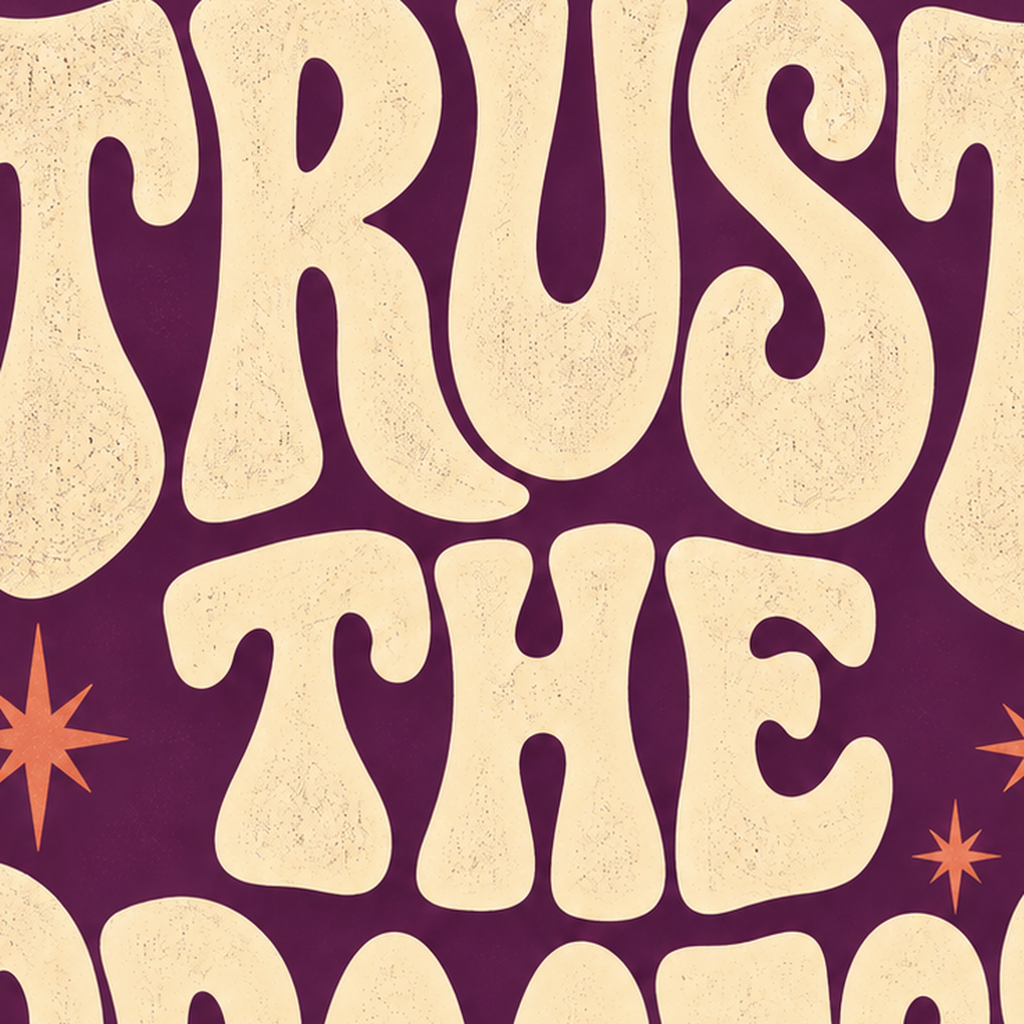 Retro Tipografi Motivasyon Posteri - Trust The Process — baskının yakın çekimi, kâğıt dokusu ve renk detayı