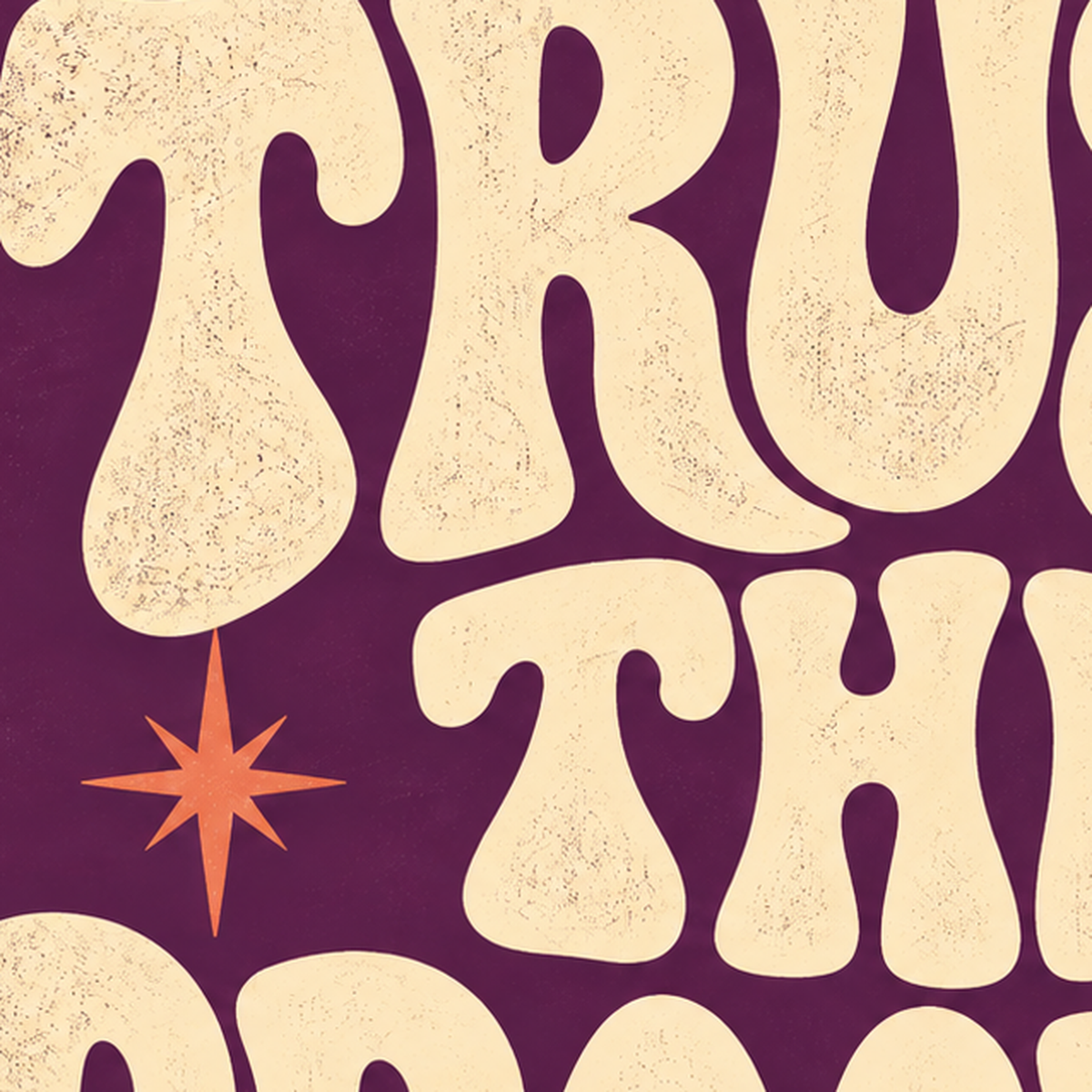Retro Tipografi Motivasyon Posteri - Trust The Process — baskının yakın çekimi, kâğıt dokusu ve renk detayı