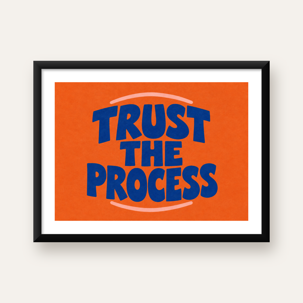 Trust The Process Poster – Motive Edici Tipografi Duvar Dekoru — Yatay baskı, beyaz paspartulu