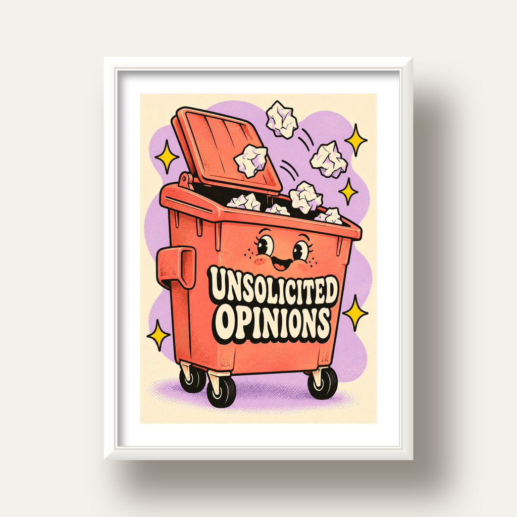 Unsolicited Opinions — Konteyner — beyaz derin çerçeveli paspartulu