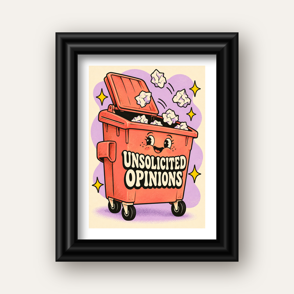 Unsolicited Opinions — Konteyner — siyah galeri çerçeveli paspartulu