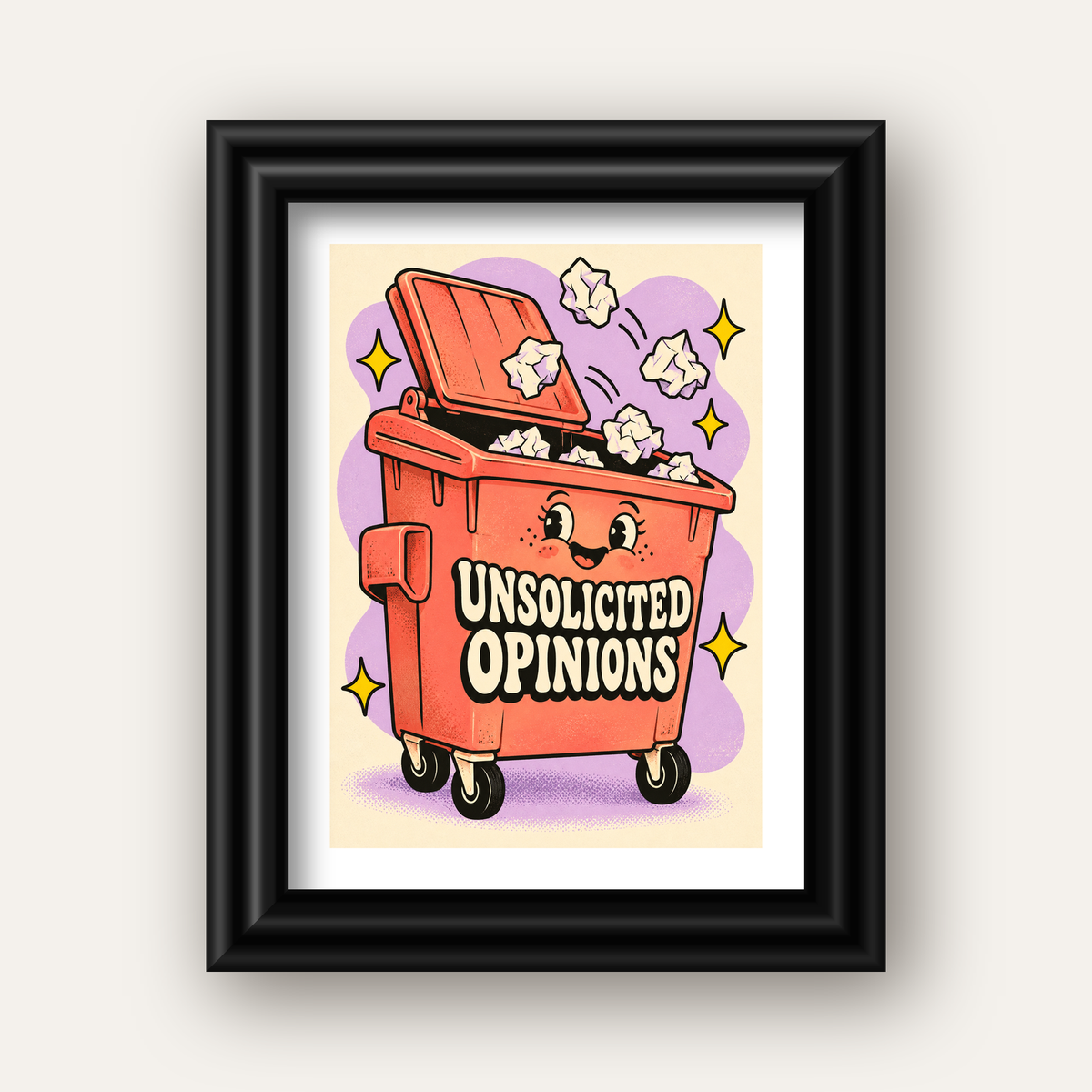 Unsolicited Opinions — Konteyner — siyah galeri çerçeveli paspartulu