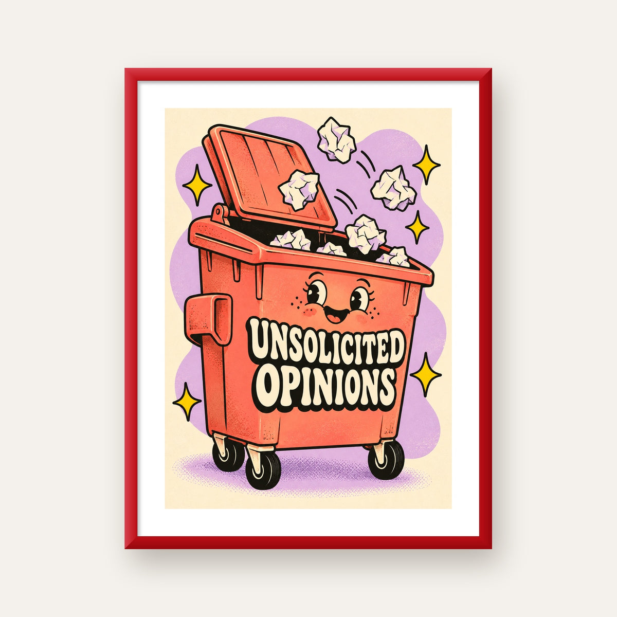 Unsolicited Opinions — Konteyner — kırmızı çerçeveli paspartulu