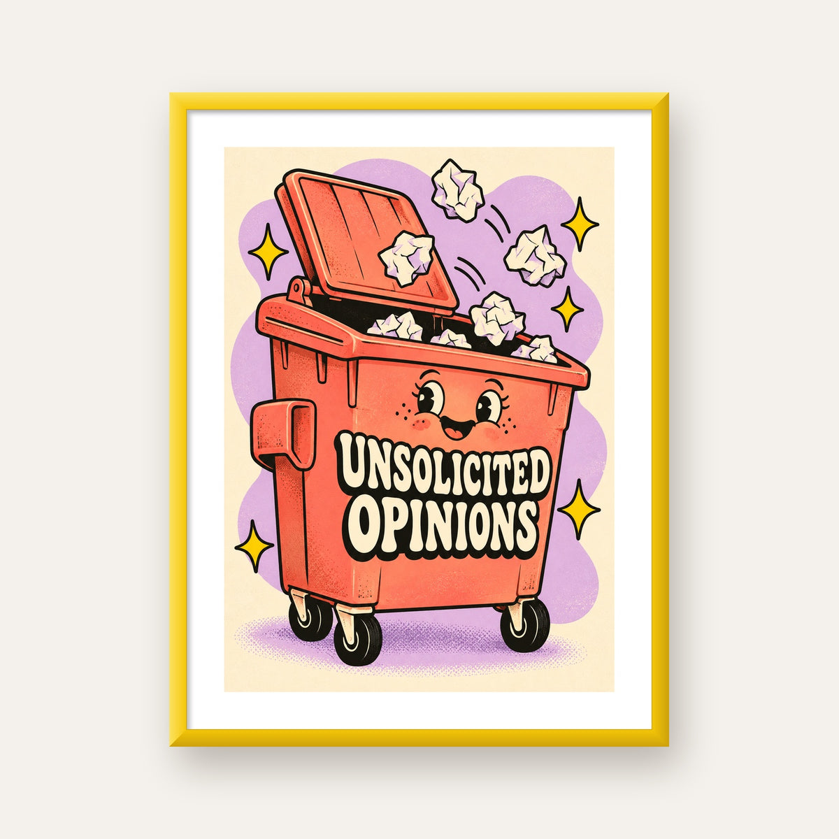 Unsolicited Opinions — Konteyner — sarı çerçeveli paspartulu