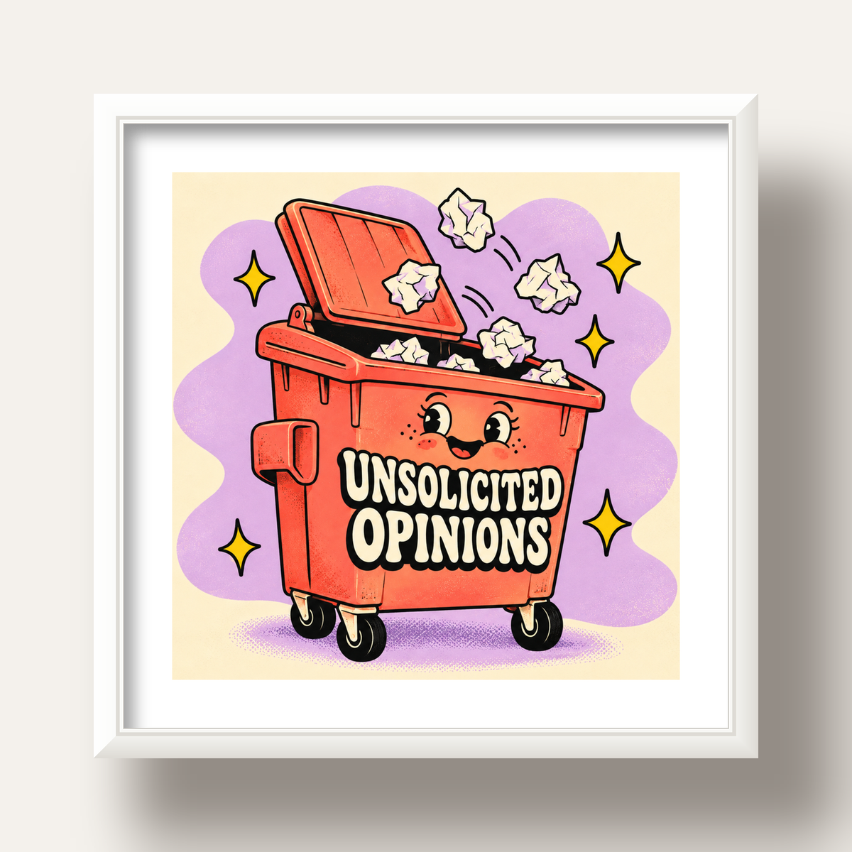 Unsolicited Opinions — Konteyner — beyaz derin çerçeveli paspartulu