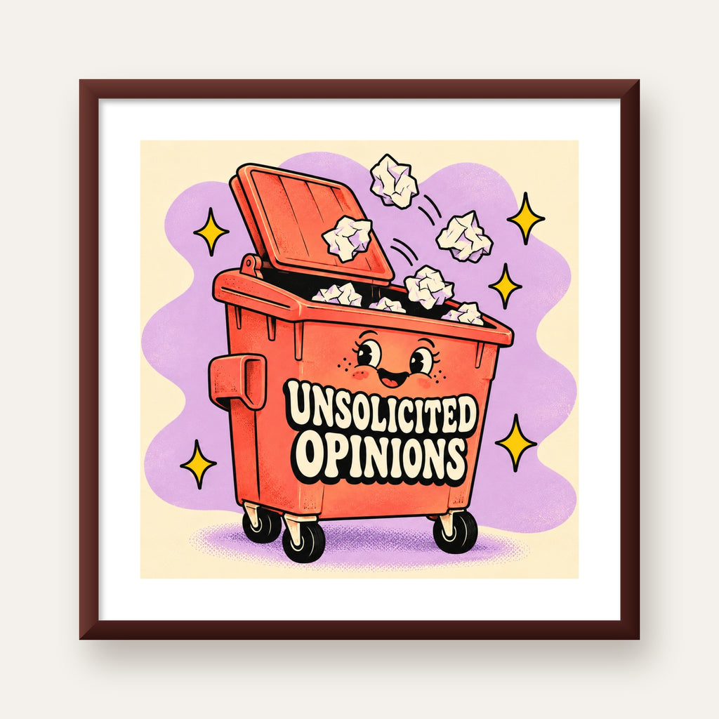 Unsolicited Opinions — Konteyner — ceviz çerçeveli paspartulu