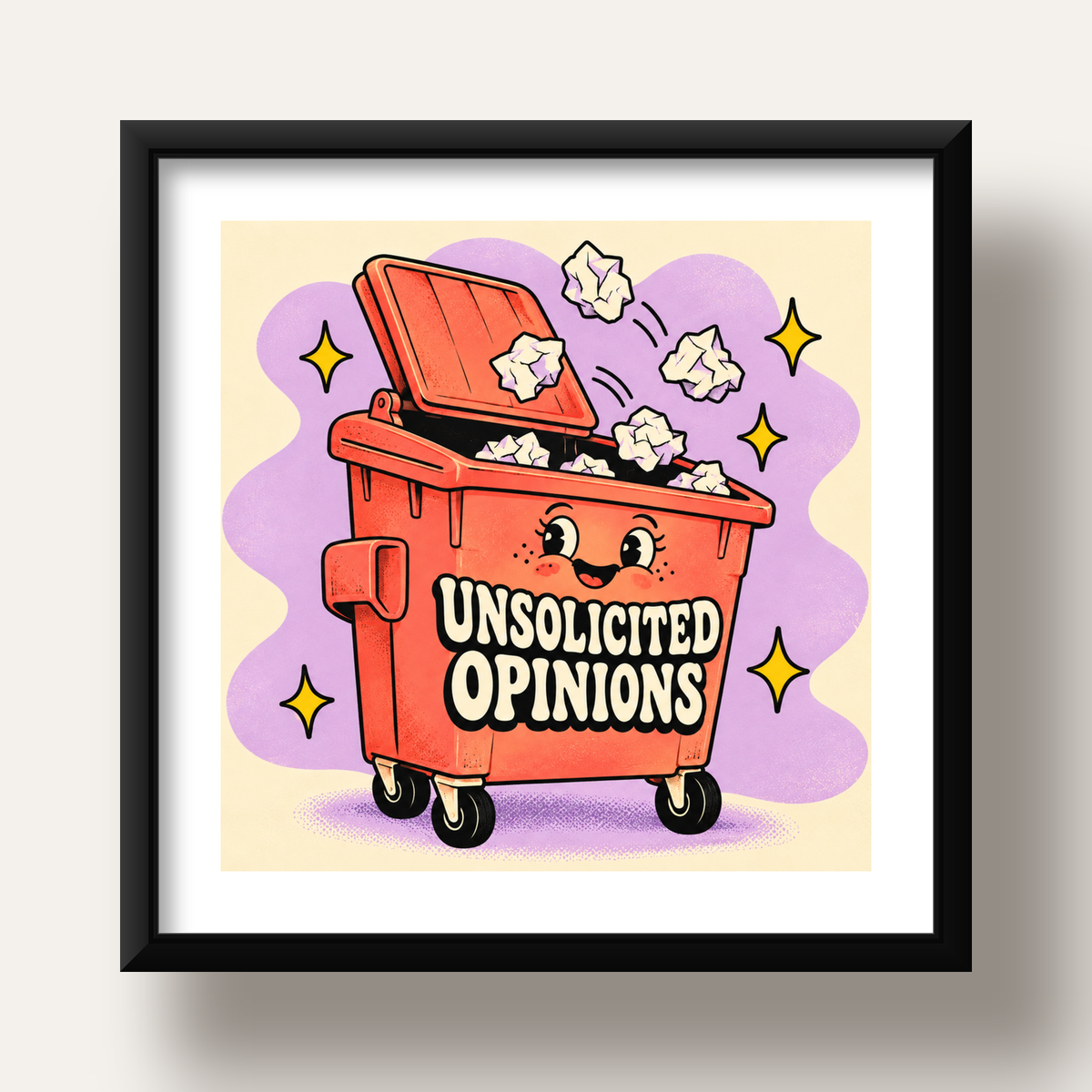 Unsolicited Opinions — Konteyner — siyah derin çerçeveli paspartulu