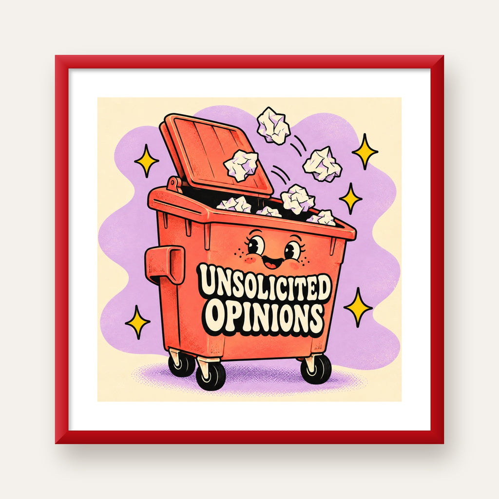 Unsolicited Opinions — Konteyner — kırmızı çerçeveli paspartulu