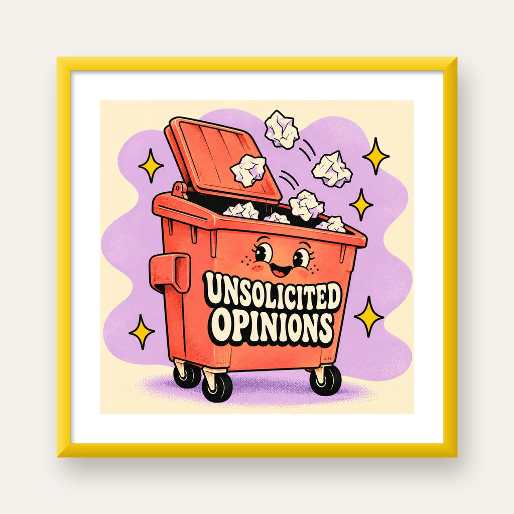 Unsolicited Opinions — Konteyner — sarı çerçeveli paspartulu