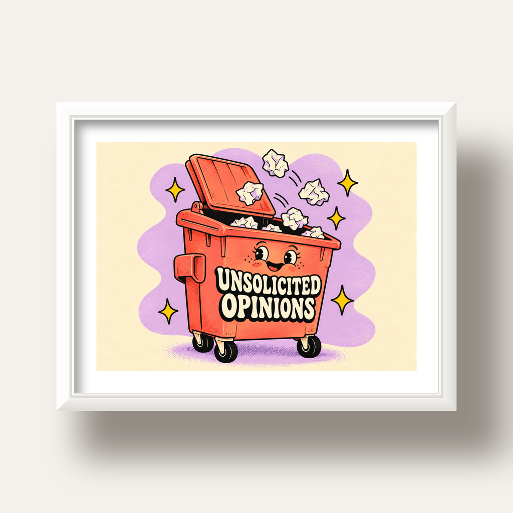 Unsolicited Opinions — Konteyner — beyaz derin çerçeveli paspartulu