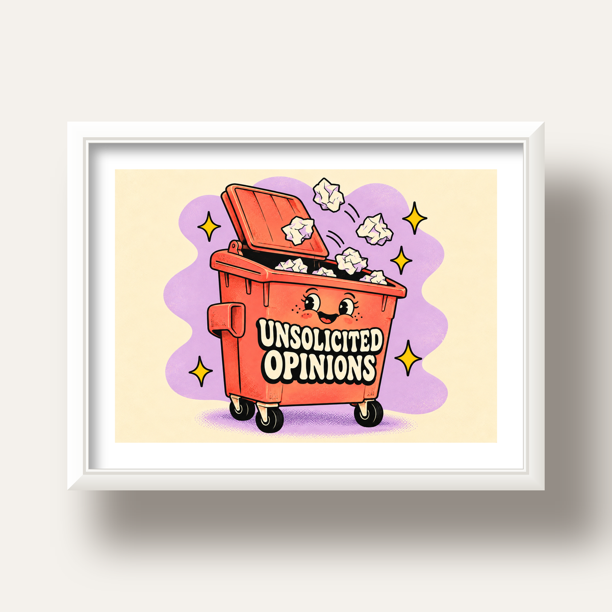 Unsolicited Opinions — Konteyner — beyaz derin çerçeveli paspartulu