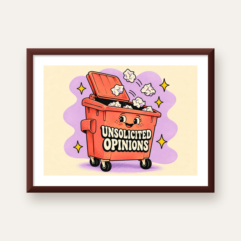 Unsolicited Opinions — Konteyner — ceviz çerçeveli paspartulu