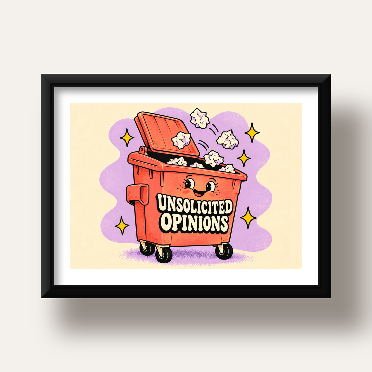 Unsolicited Opinions — Konteyner — siyah derin çerçeveli paspartulu