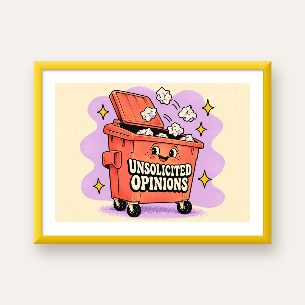 Unsolicited Opinions — Konteyner — sarı çerçeveli paspartulu
