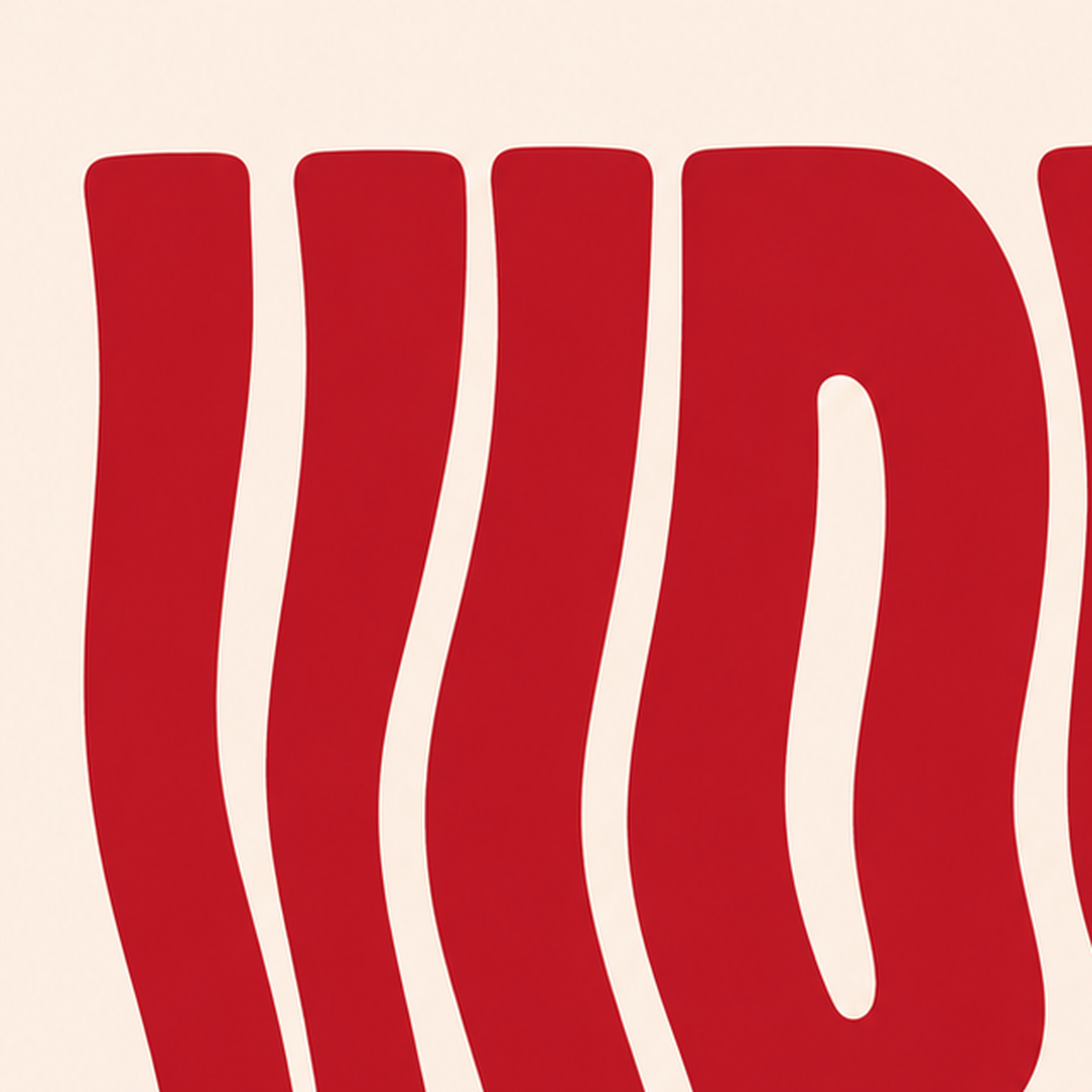 Dalgalı Tipografi Vibes Kırmızı Minimal Poster Baskısı — baskının yakın çekimi, kâğıt dokusu ve renk detayı
