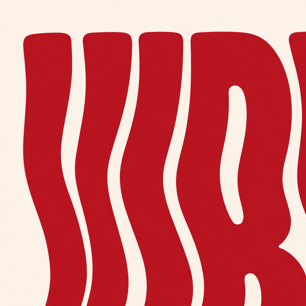 Dalgalı Tipografi Vibes Kırmızı Minimal Poster Baskısı — baskının yakın çekimi, kâğıt dokusu ve renk detayı