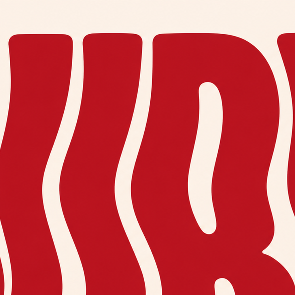 Dalgalı Tipografi Vibes Kırmızı Minimal Poster Baskısı — baskının yakın çekimi, kâğıt dokusu ve renk detayı