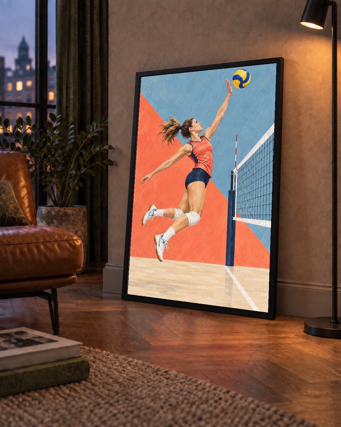 Voleybolcu Aksiyon Portresi - Dinamik Spor Poster Baskı