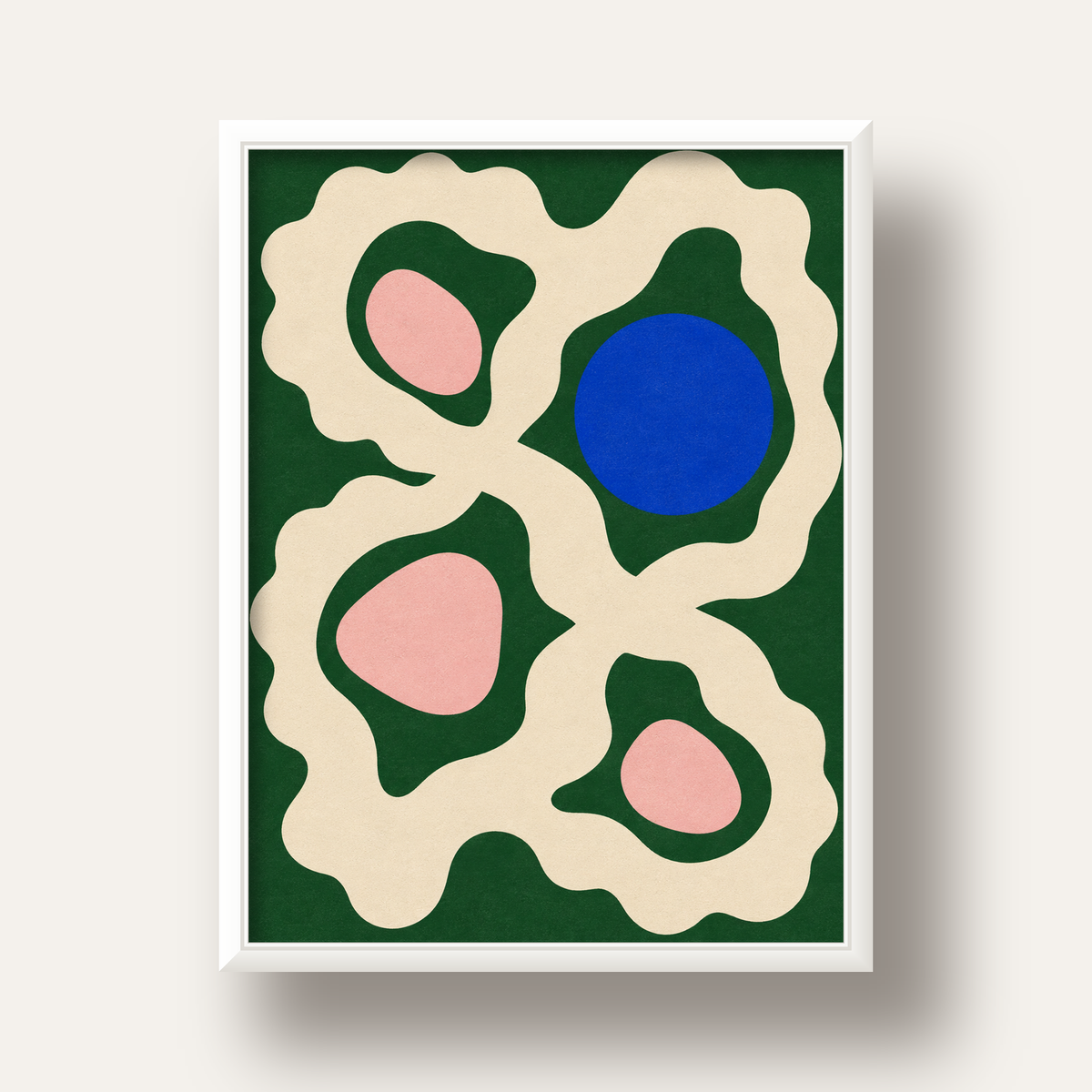 Soyut Organik Formlar – Modern Dijital Sanat Poster — beyaz derin çerçeveli