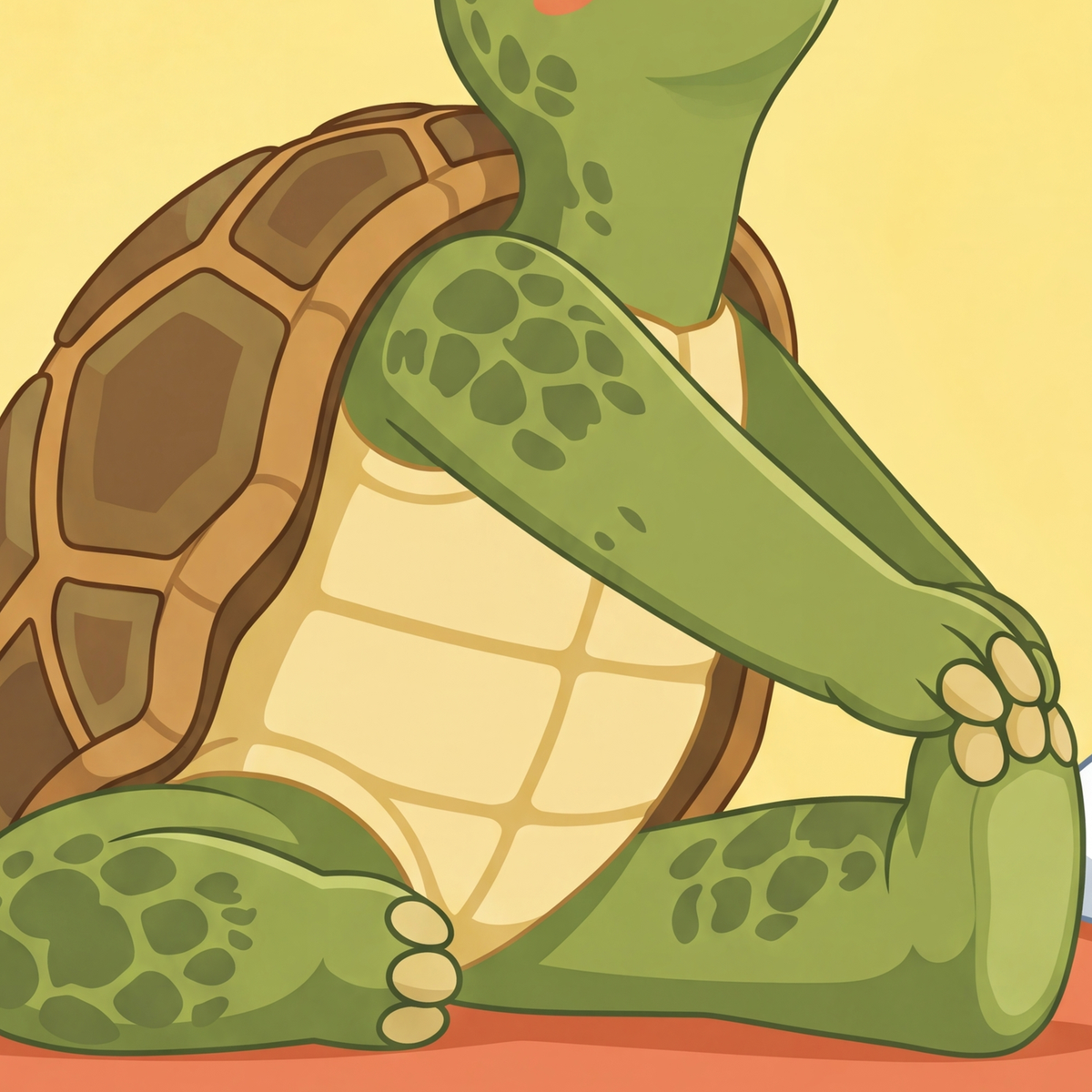 Yoga Yapan Kaplumbağa Poster – “Take Your Time” Pastel Tasarım — baskının yakın çekimi, kâğıt dokusu ve renk detayı