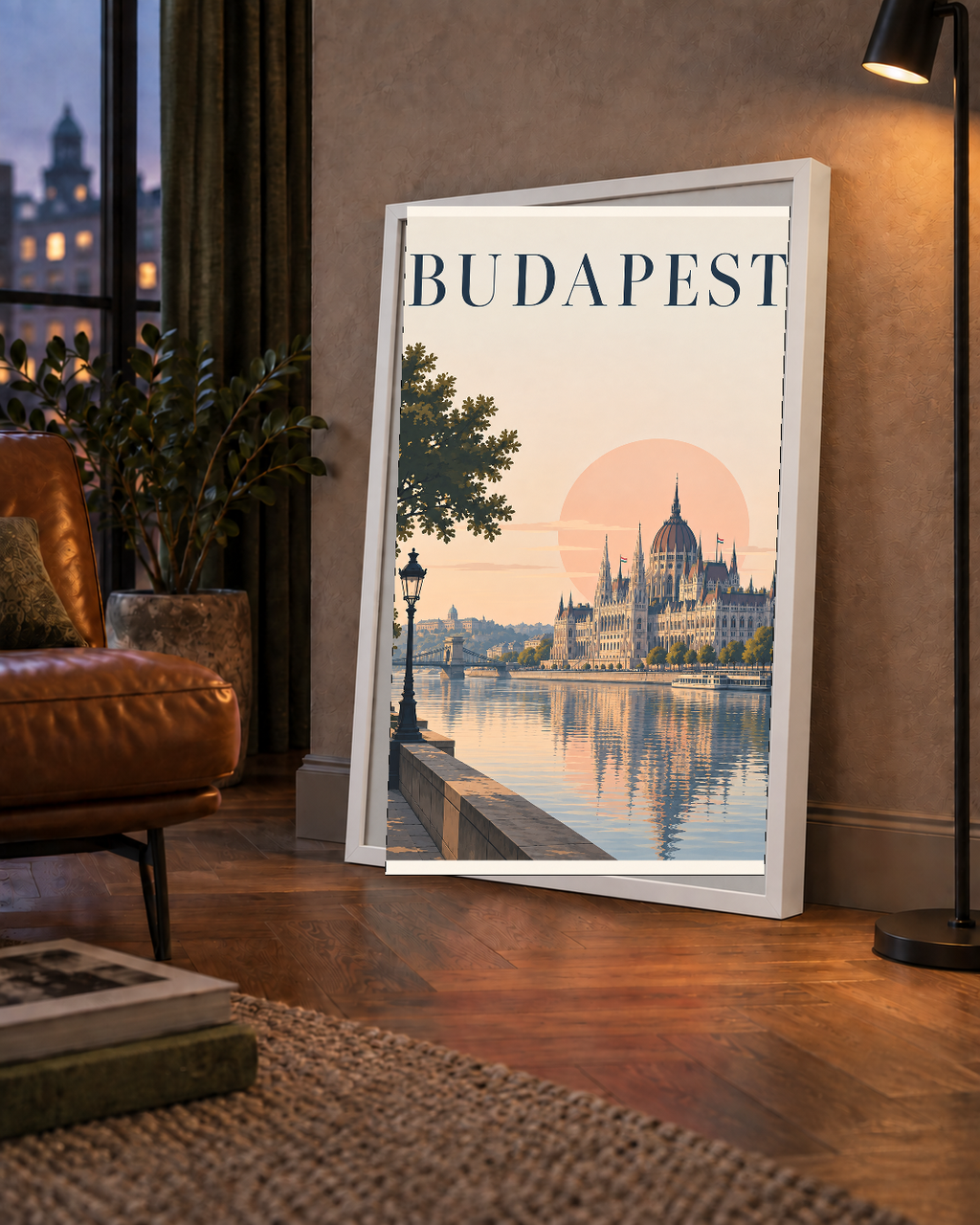 Budapeşte Şehir Manzarası Pastel Dijital Poster