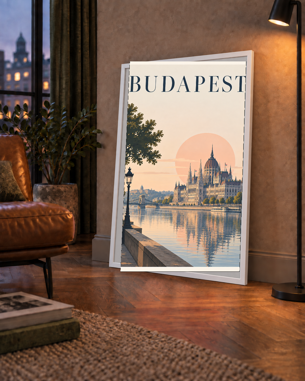 Budapeşte Şehir Manzarası Pastel Dijital Poster